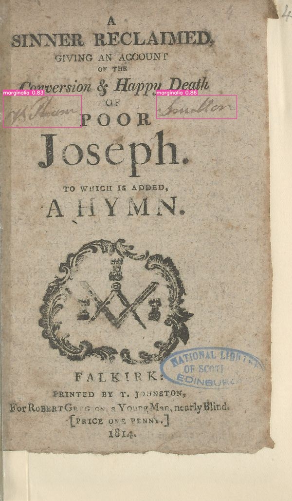 **From left to right:** marks of ownership by Peter Smitton^[Printed by J. & M. Robertson, *A Wedding-Ring, Fit for the Finger*, 1799, National Library of Scotland, http://digital.nls.uk/104185291.], William Smitton^[Printed by T. Johnston for Robert Gregon a young man nearly blind, *A Sinner Reclaimed*, 1814, National Library of Scotland, http://digital.nls.uk/104185116.], and Margaret Cameron.^[Printed by D. Macarter & Sons, Ayr, *The History of Duncan Campbell, and his dog Oscar*, ca. 1817, National Library of Scotland, http://digital.nls.uk/104184176.]